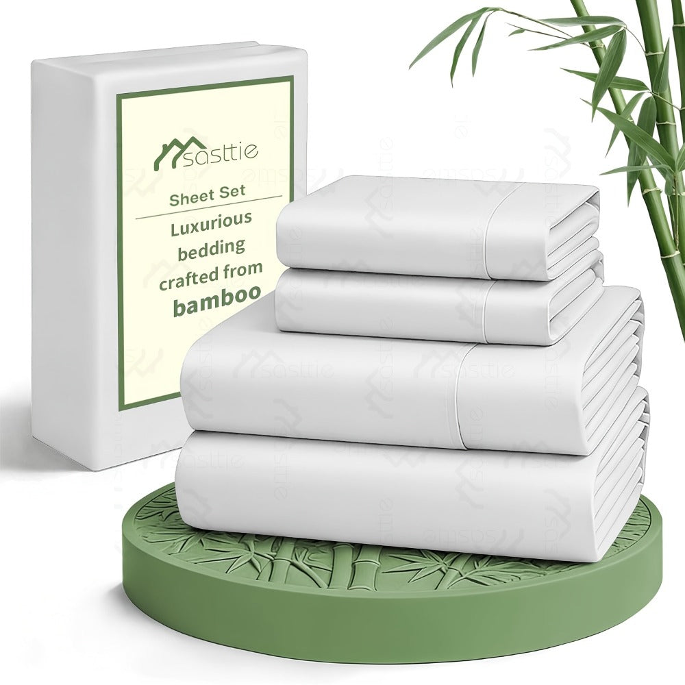 Cooling Bed Sheet Set 6 Piece Ultra Soft Deep Pocket 17 Inch Double Stitching for Hot Sleepers Twin Full Queen King Multiple Colors