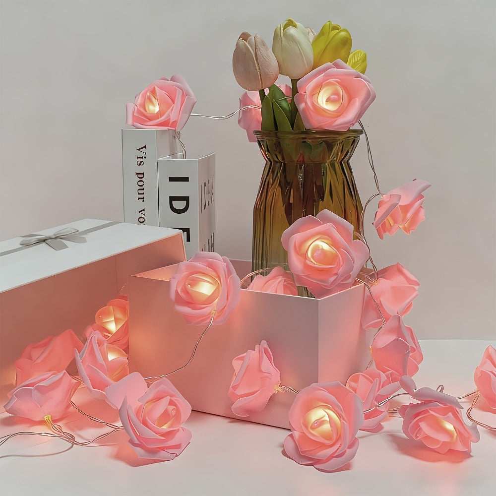 Rose Crystal LED Night Light ¨C Colorful Floral LED Sign Lamp, Romantic Desk Light for Bedroom Vanity, Unique Gift for Girlfriend Wife Mom on Women's Day Anniversary Birthday (4 Styles)