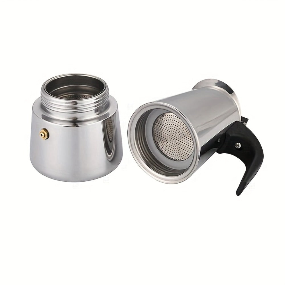 Stainless Steel Moka Pot Italian Espresso Maker ¨C 2/4/6/9 Cup Stovetop Coffee Maker, Straight Style Moka Express for Home, Camping & Outdoor Use, Includes Cleaning Cloth ¨C Professional Espresso Brewer
