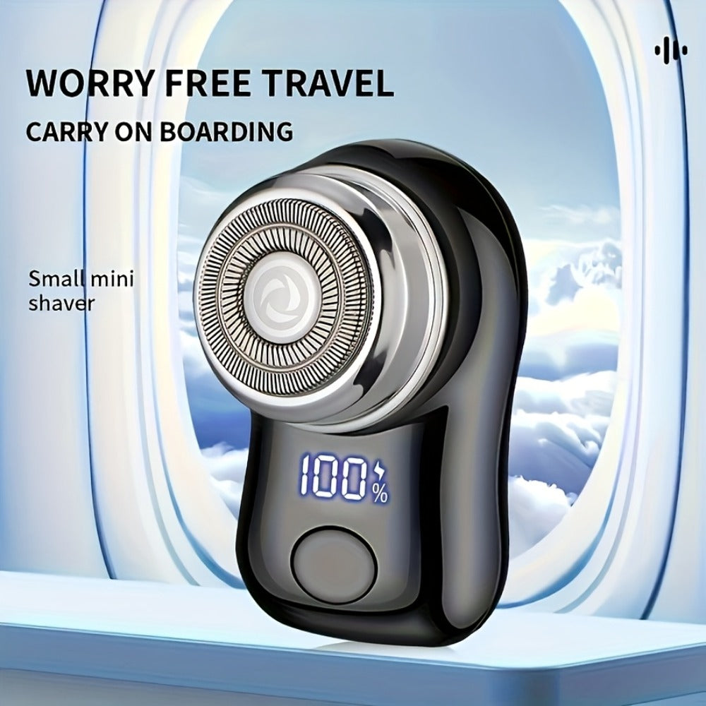 Portable Electric Razor for Men - Mini USB Rechargeable Electric Shaver, Fast Charging Cordless Beard Trimmer, Wet Dry Use, Travel & Home Office Business Gift for Men All Skin Types