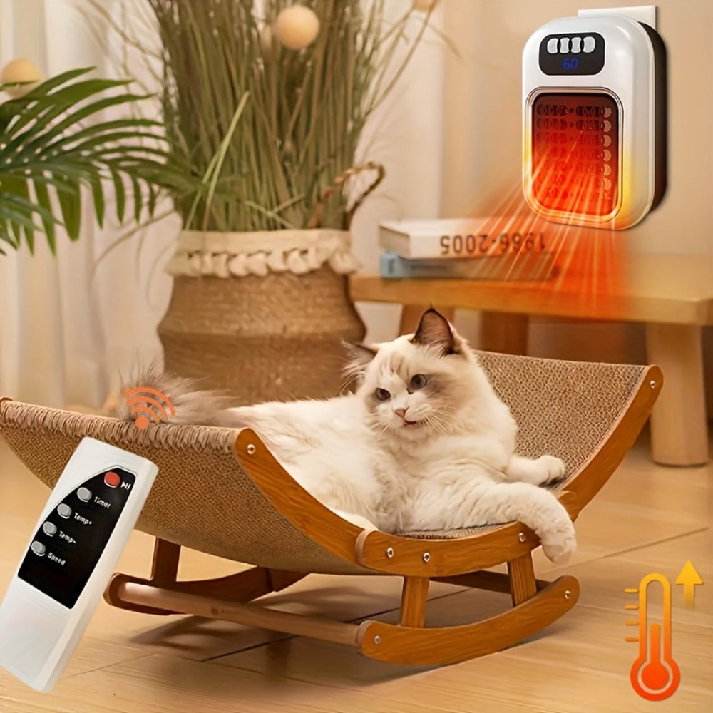 Wall Mounted Mini Electric Space Heater ¨C Fast Heating, 3 Modes, Adjustable Temperature, Overheat & Tilt Protection, Display Screen, Portable Plug-In Heater for Home, Office, Bathroom & Pet Area