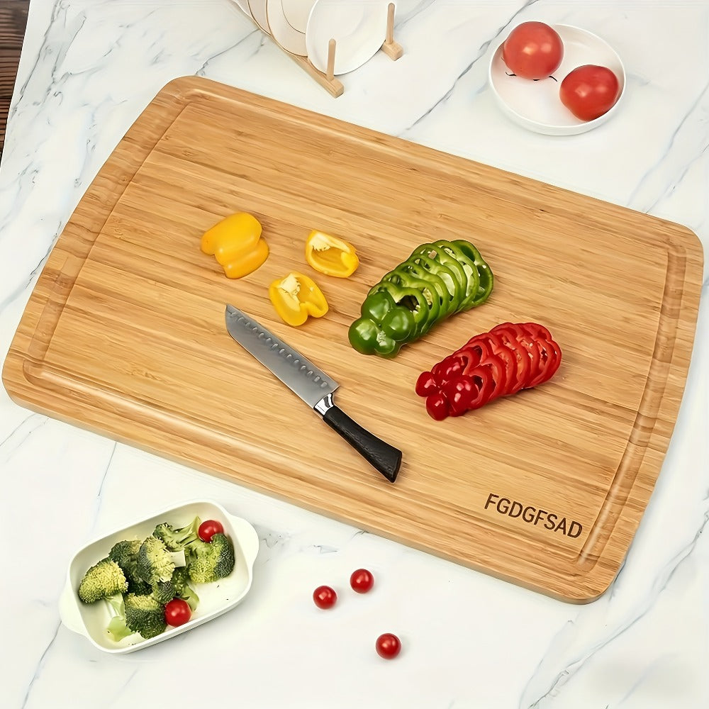 Large Bamboo Wood Cutting Board with Juice Groove Thick Butcher Block for Kitchen Cheese Charcuterie Food Prep Serving Board Multiple Sizes