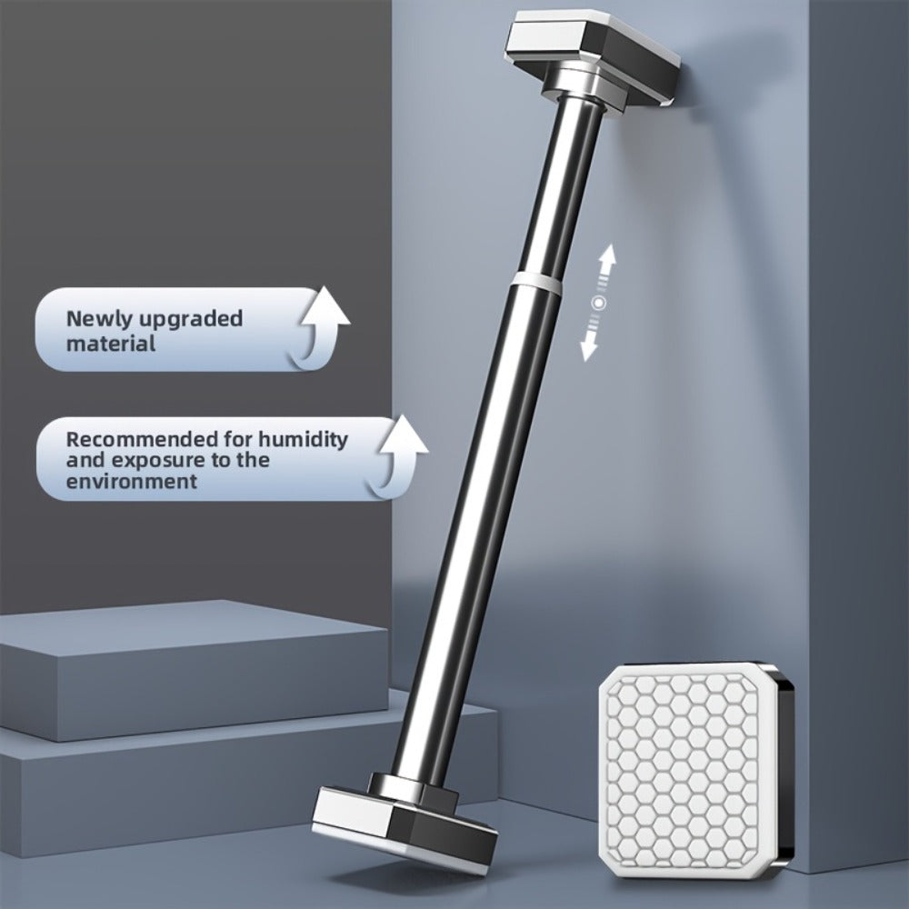 Tension Curtain Rod No Drill Telescopic Shower Bathroom Towel Rack Adjustable Hanging Rod Balcony Coat Hanger Drying Rod