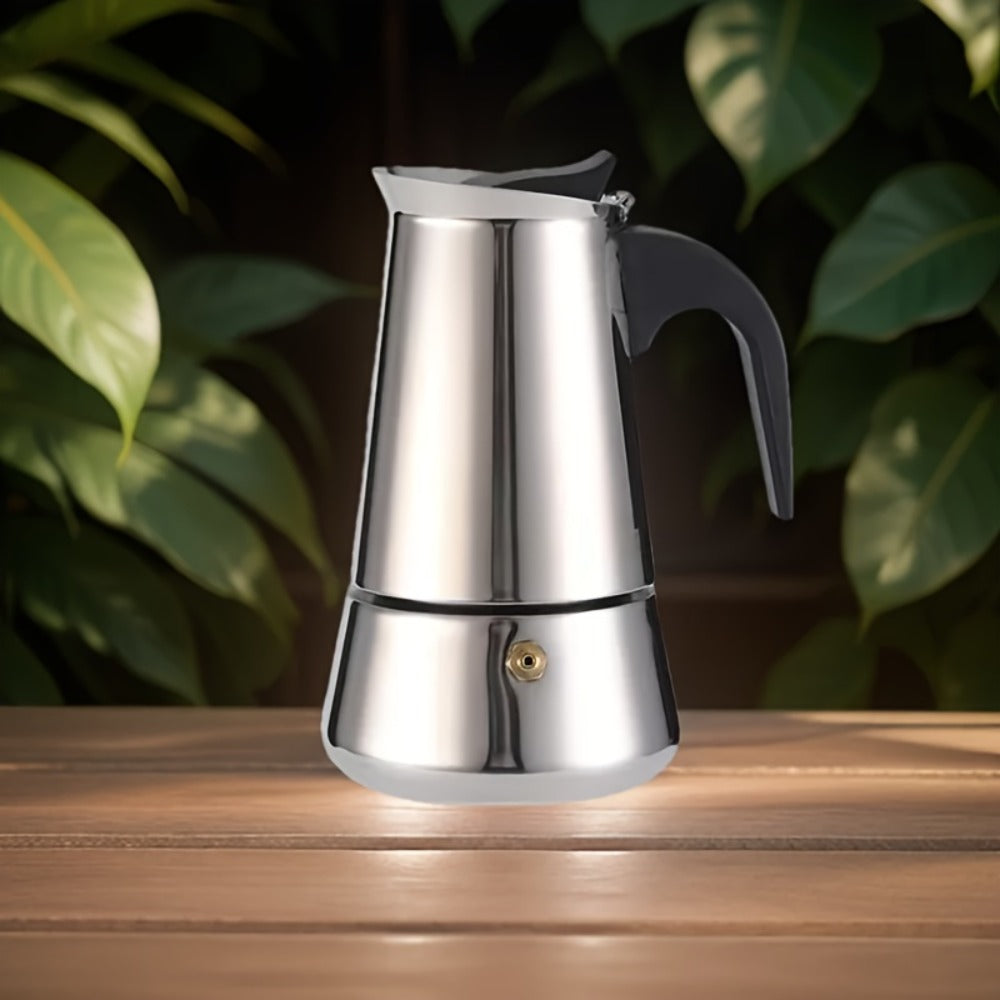 Stovetop Espresso Maker Moka Pot 9 Cup Stainless Steel Manual Coffee Brewer No Electricity Required for Strong Coffee Latte Espresso Home Kitchen