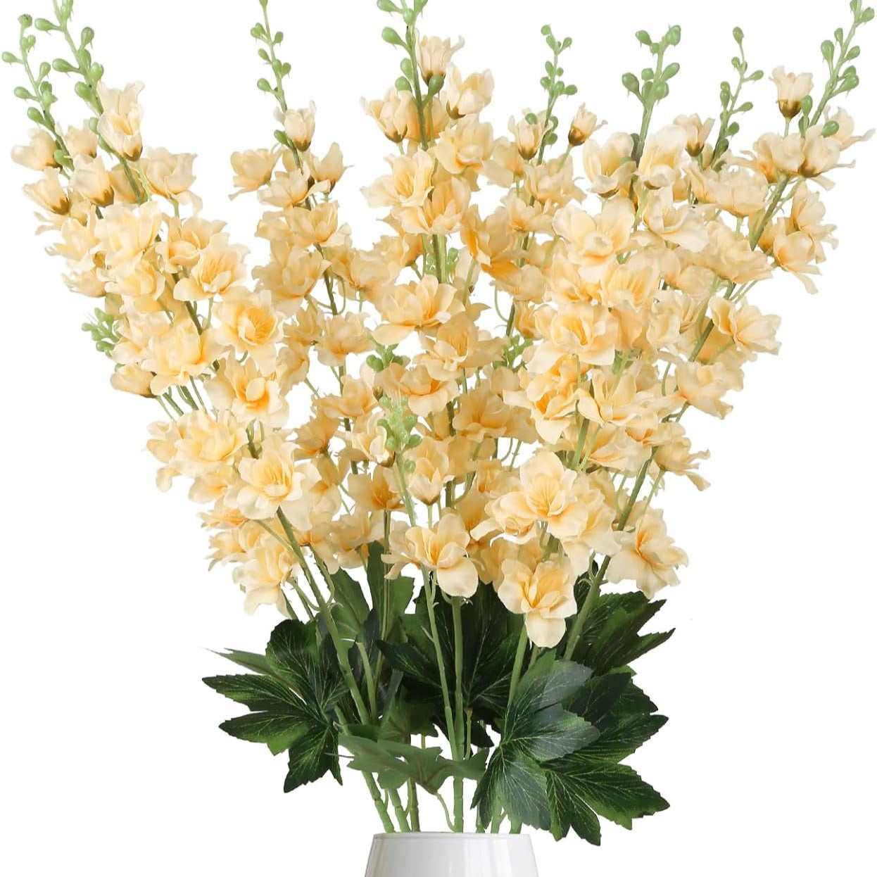 Artificial Delphinium Flowers 8pcs 33.5 Inch Faux Larkspur Stems for Wedding Centerpieces, Tall Silk Flower Bouquet for Home Vase Table Garden Decor