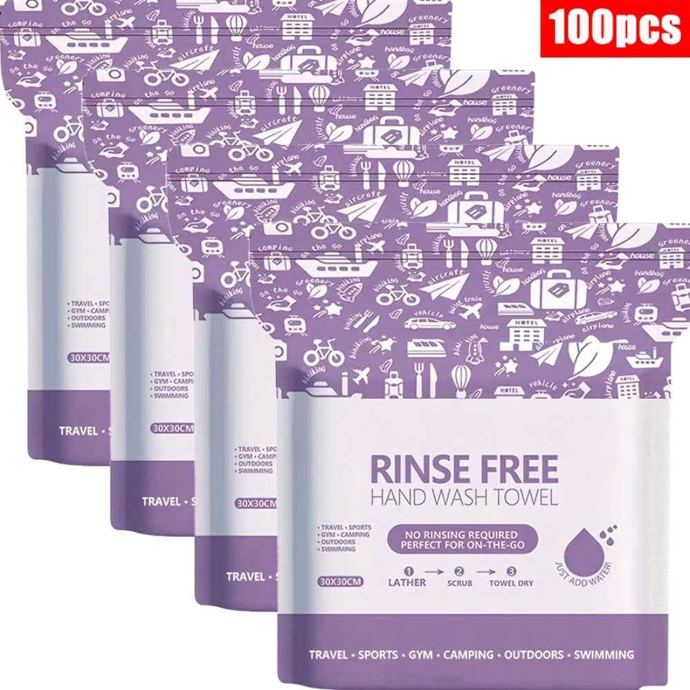 Disposable No-Rinse Soap Towel Sheets for Travel Camping Gym - Portable Foam Bath Towel Sensitive Skin Safe Wet Lather Dry All-In-One Body Wash Towel 25/50/100/250pcs