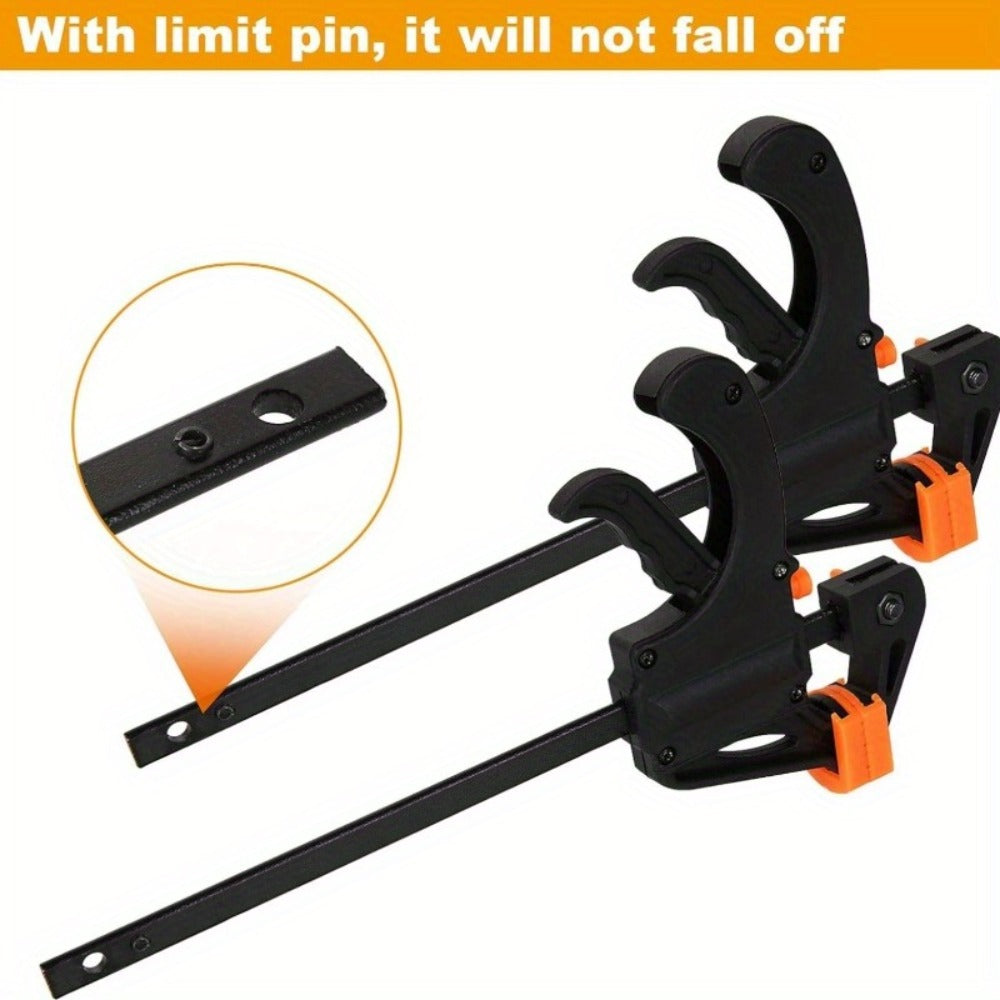 F Clamp Woodworking Quick Clamp Set Ratcheting Bar Clamp with Trigger Handle for Wood Glue DIY Projects