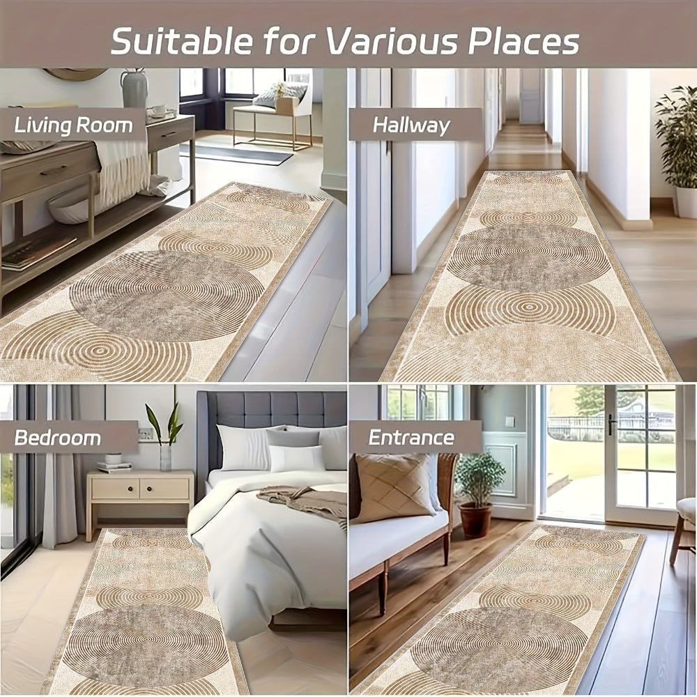Modern Area Rug Non-Slip Machine Washable ¨C Indoor Outdoor Rectangular Carpet in Beige, Grey, Black & Brown for Hallway, Kitchen, Living Room & Patio ¨C 4 Sizes Available