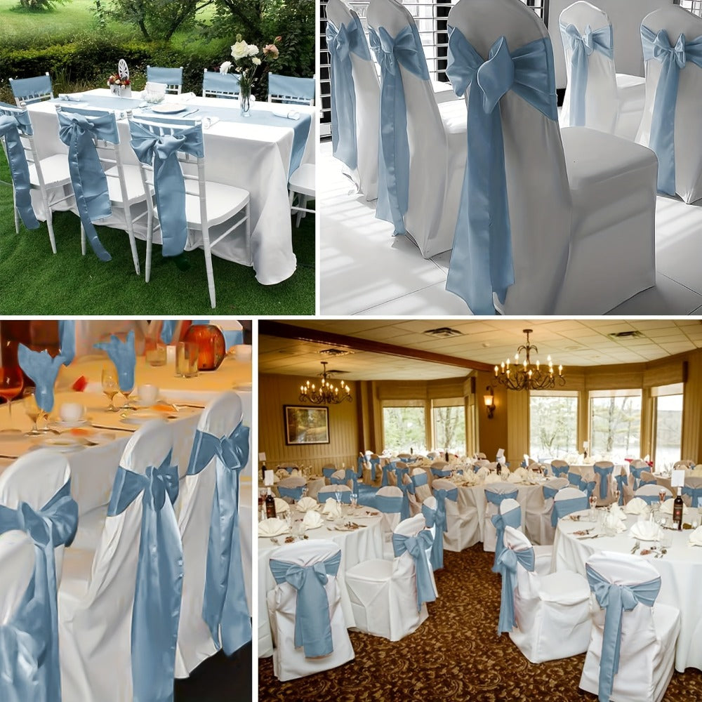 100pcs Satin Chair Sashes Bows for Wedding Banquet Party Event Decoration ¨C 13 Colors, 18¡Á275cm