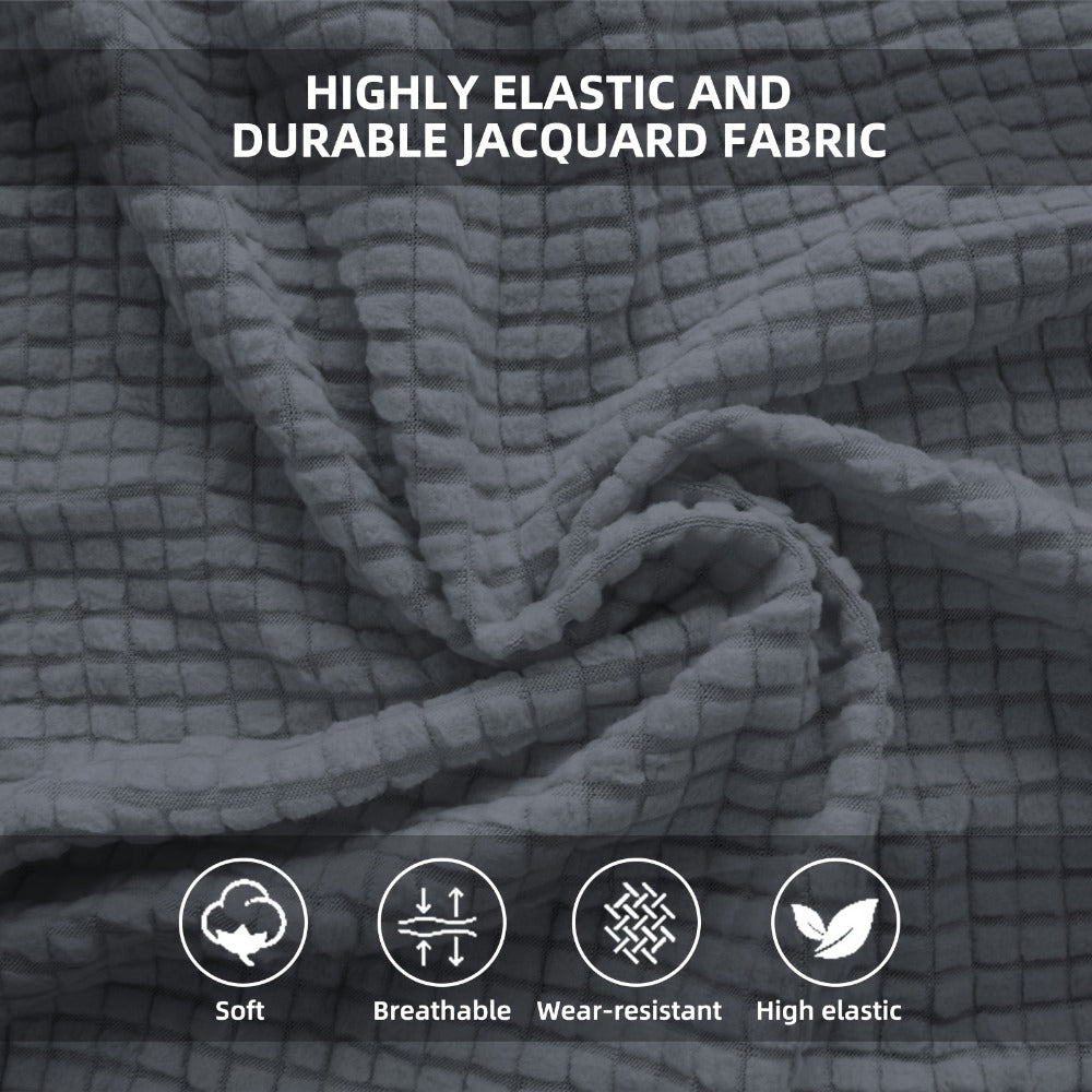 RV Dinette Cushion Covers 4 Pack Stretch Jacquard Sofa Seat Backrest Slipcovers Machine Washable Anti-Pet Hair for RV Camper Van Car Bench Travel Furniture Protection