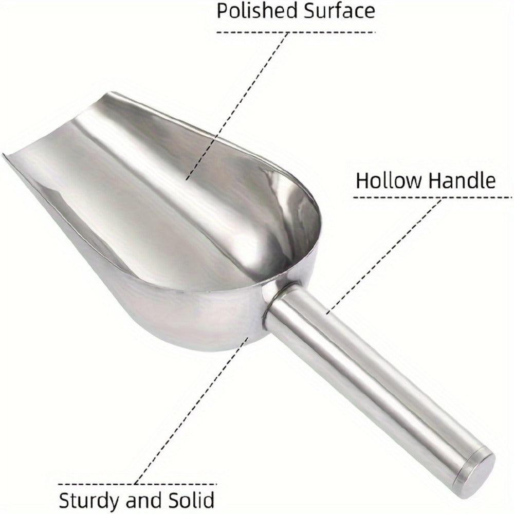 Stainless Steel Ice Spoon Set 4pcs 3oz Versatile Serving Spoon for Ice, Sugar, Beans & Rice ¨C Kitchen Bar Tool for Parties, Weddings & Pet Food