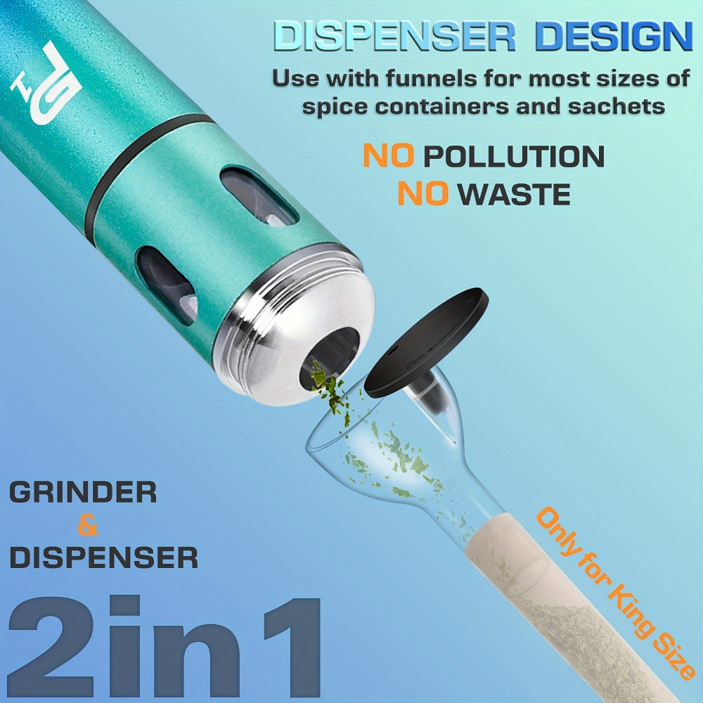 Electric Herb Grinder USB Rechargeable ¨C Portable Spice Mill with One-Button Operation, Travel Bag, Funnel & Cleaning Brush | 4 Colors Available
