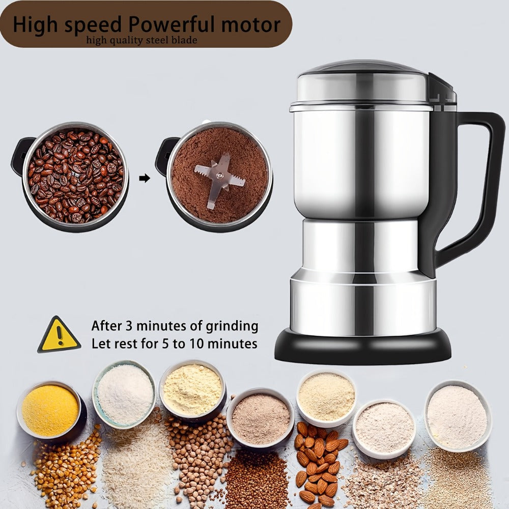 Electric Coffee Grinder 300W High Power Spice Grinder for Coffee Beans Spices Seeds and Grains Multifunctional One-Touch Grinding Machine for Home Kitchen