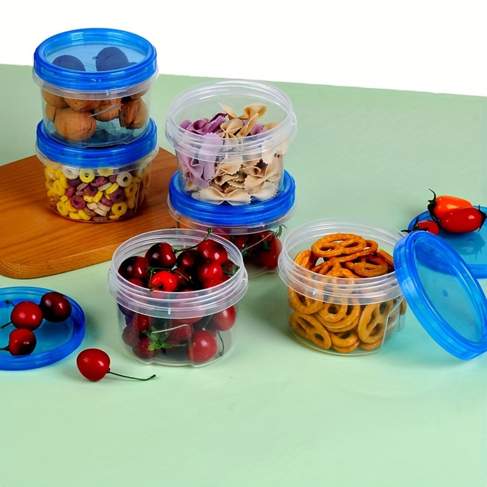 Stackable Food Storage Containers with Clip-on Lid 3pcs/6pcs Airtight Microwave Safe Transparent Canisters for Pantry Kitchen Office Travel