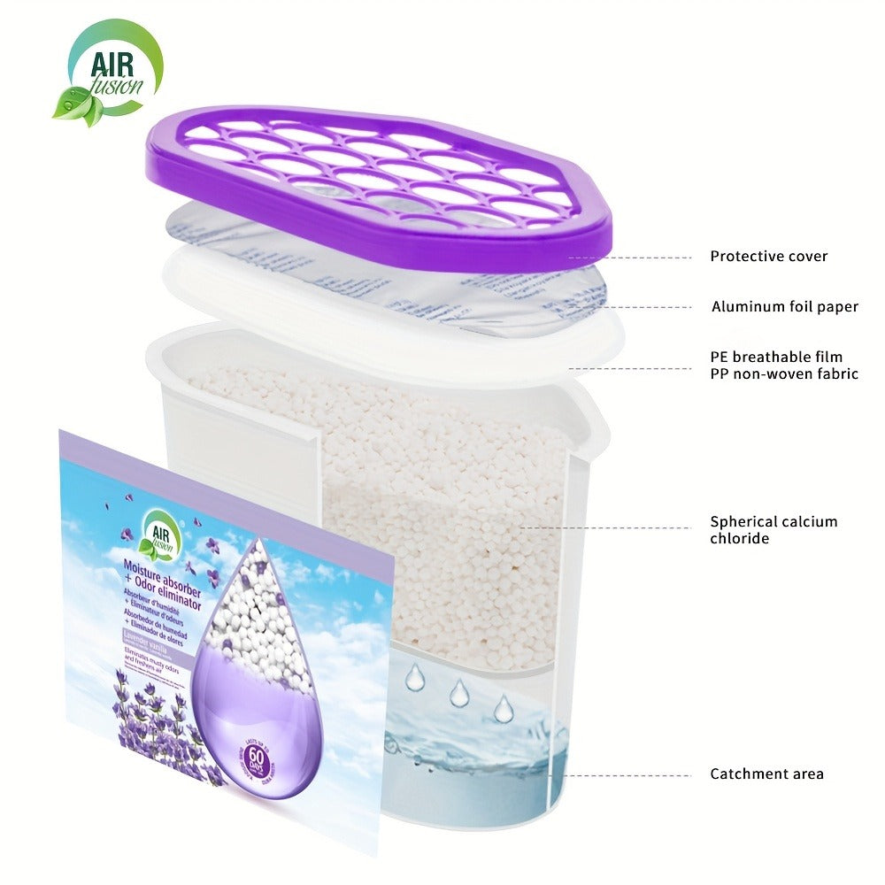 Moisture Absorber Dehumidifier Box 6-Pack ¨C Odor Eliminator & Humidity Controller for Closet, Bathroom, Kitchen, Pantry, Boat & RV ¨C Lavender Vanilla, Fresh Linen, Jasmine Blossom, Bamboo Charcoal