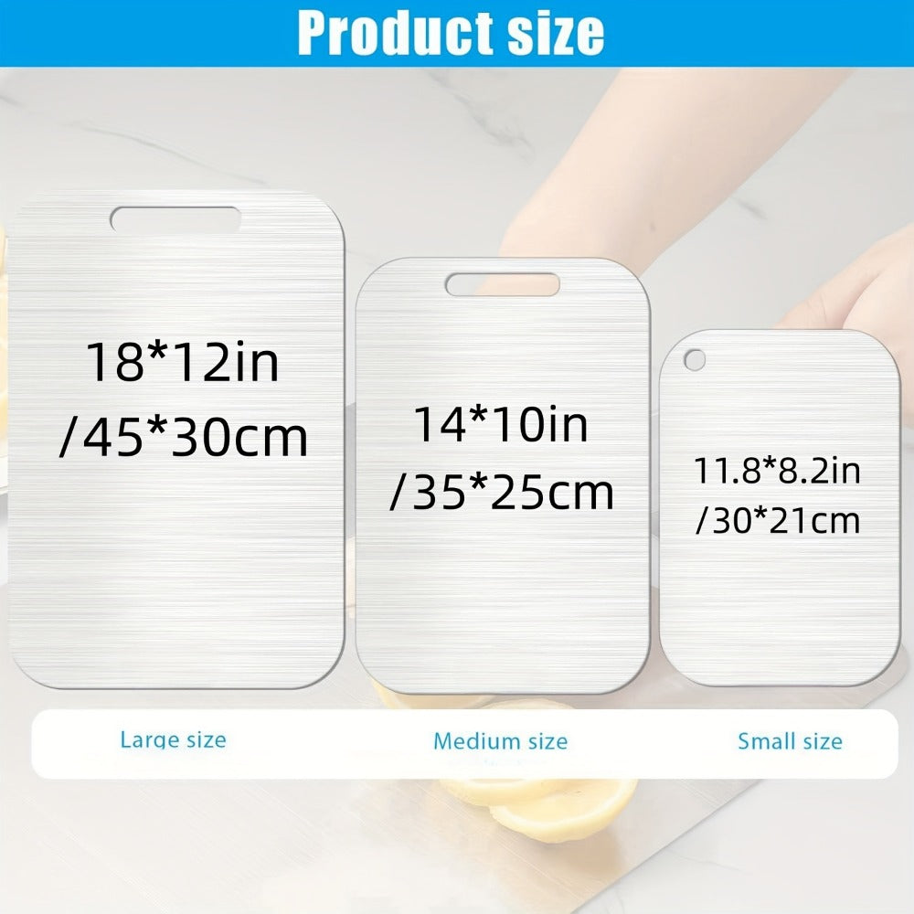 Titanium Cutting Board Set 3-Piece ¨C 100% Pure Titanium Kitchen Chopping Boards Large Medium Small | Double Sided, Non-Porous, Odor-Free, Easy Clean | Surgical Grade Metal Cutting Board