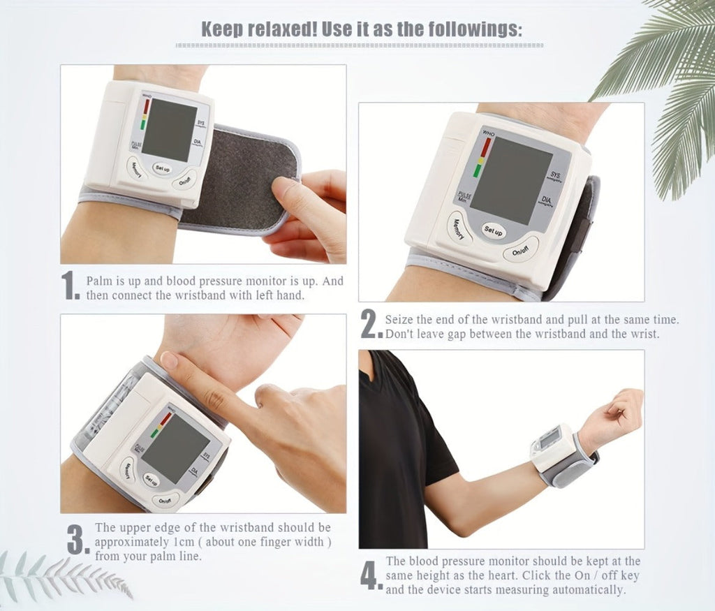 Wrist Blood Pressure Monitor Rechargeable - Digital BP Monitor with Large LCD, Voice Broadcast, 2¡Á99 Memory & USB Charging, Portable Wrist Cuff for Home & Travel, Optional Bundle with Pulse Oximeter