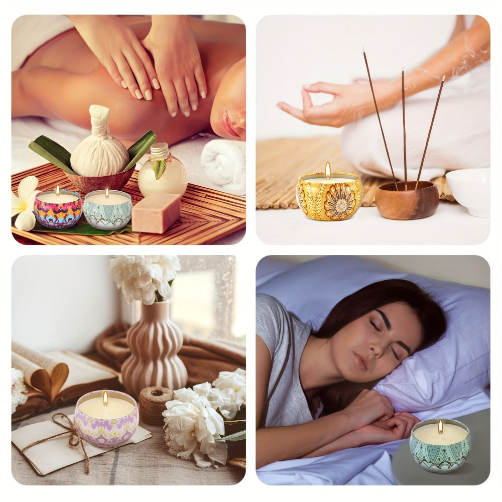 Soy Wax Candles Gift Set 12 Pack | 2.2oz Essential Oil Aromatherapy Candles 8-12 Hour Burn | Relaxation Bath Yoga Home Decor Gift for Women Christmas Valentine's Day