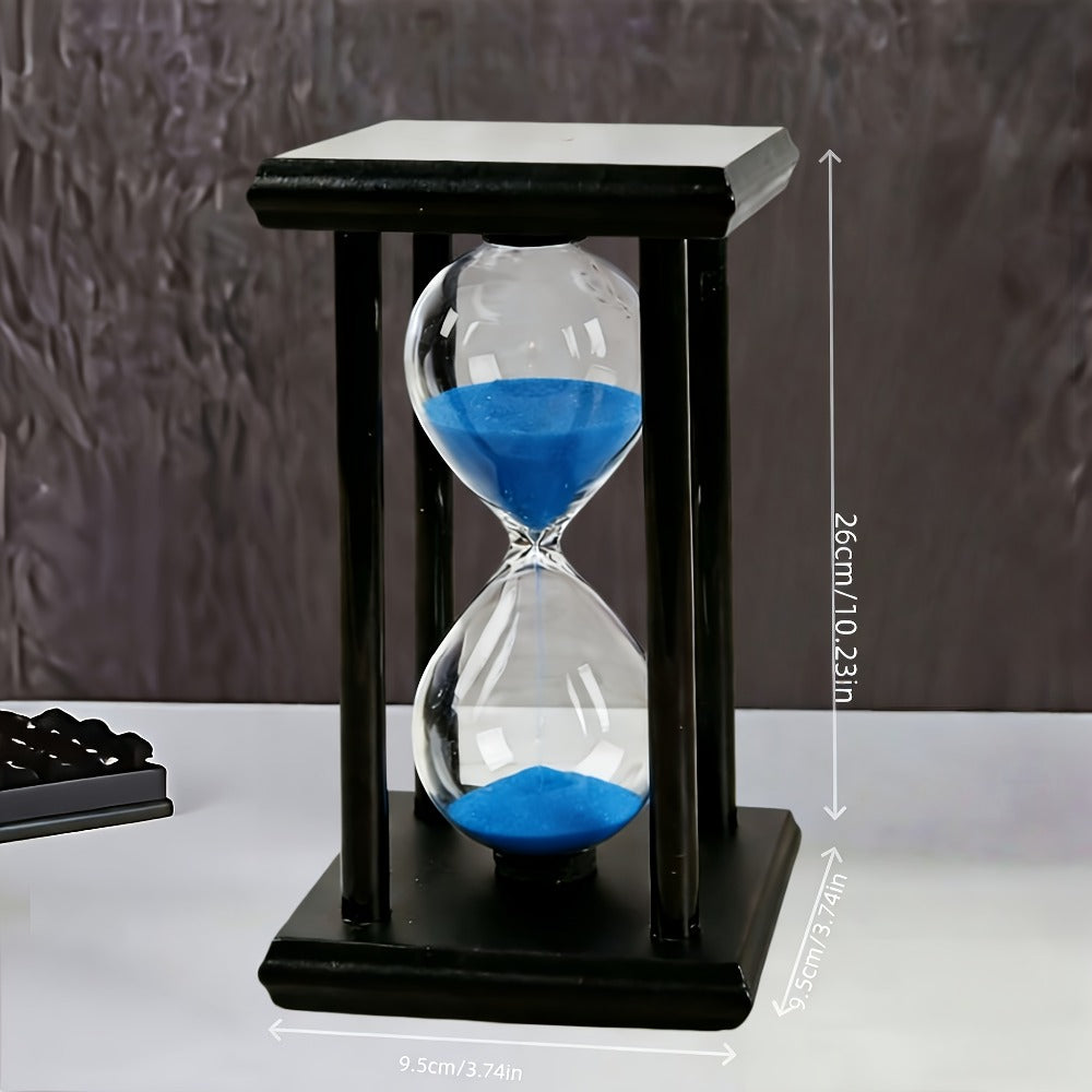 Hourglass Timer 60 Minute Wooden Sand Timer Decorative Glass - Vintage Home Decor for Kitchen, Office & Bedroom | Great Gift for Birthday, Christmas, Valentine's Day & Thanksgiving | 11.81x3.74in