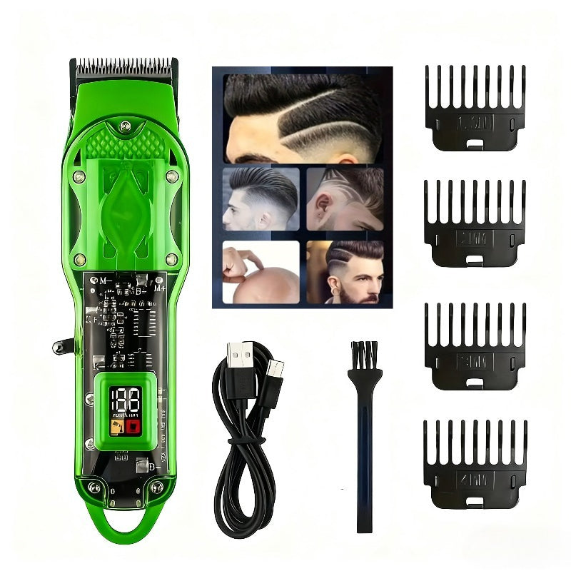 Professional Hair Clippers for Men - Cordless USB Fast Charging with Digital Display, 4 Adjustable Speeds, 4 Limit Combs 0.5-15mm, Rechargeable Lithium Battery, Barber-Grade Portable Clipper Kit 1 or 3 Piece