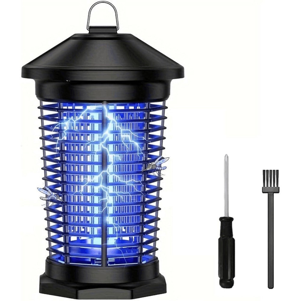 Bug Zapper Electric Indoor Outdoor ¨C 4000V High Voltage UV 365nm 18W Mosquito Killer Fly Zapper with 6ft Cord, ABS Fireproof Safety Housing, Removable Tray & Cleaning Brush for Backyard Patio Garden Camping ¨C Black