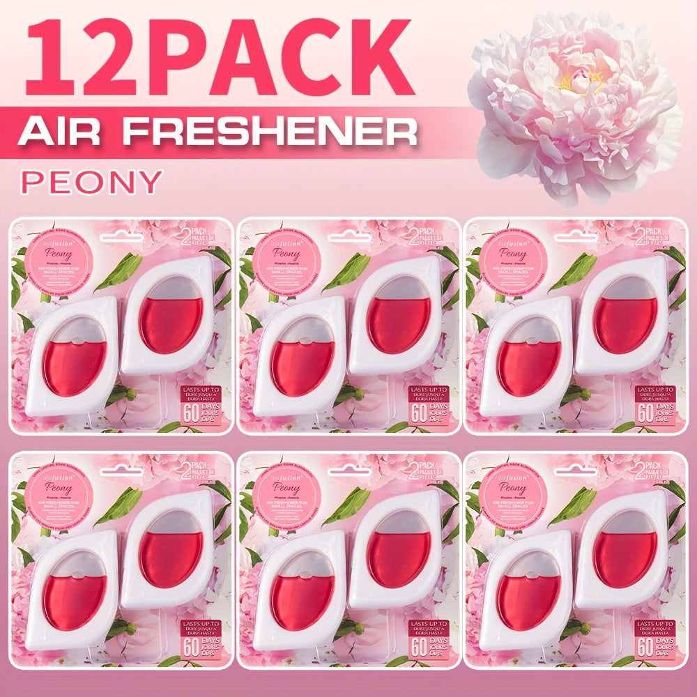 Air Freshener Odor Eliminator for Home Closet Bathroom Pets Small Space 0.25oz Up to 30 Days 6 Scents Eucalyptus Lavender Hawaiian Peach Black Ice Linens Sky 2 6 or 12 Pack