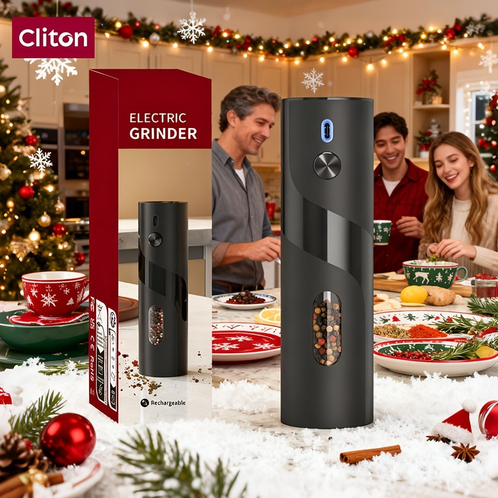Electric Salt and Pepper Grinder Set with LED Light & Gravity Sensor ¨C USB Rechargeable, Top-Fill, Large Capacity Automatic Spice Mill ¨C 1 or 2 Pack Kitchen Gift Set