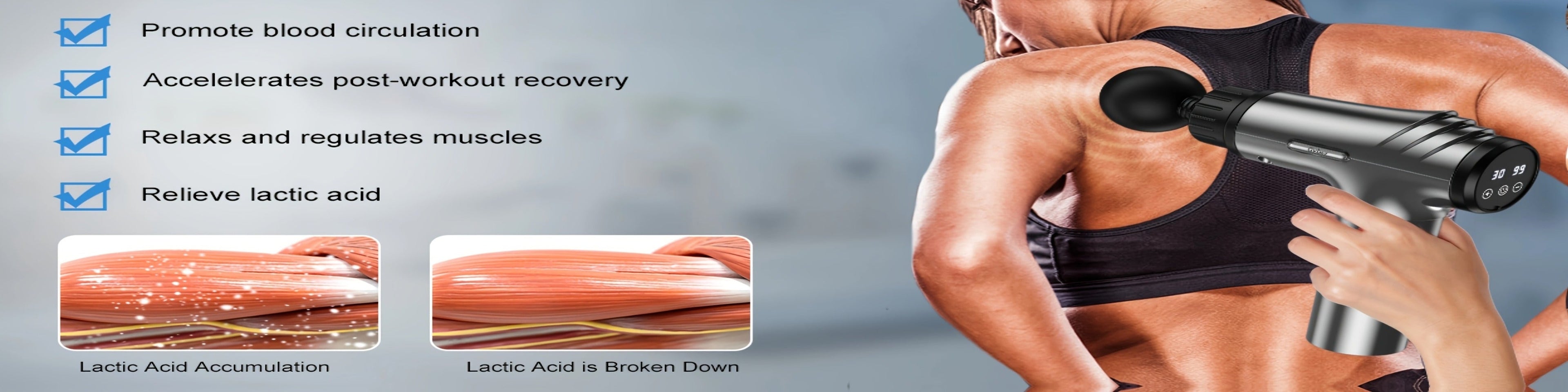 Massage Gun Deep Tissue - GVBER 6-Head Handheld Muscle Massager for Body Pain Relief, Relaxation & Recovery - Gift for Women Men