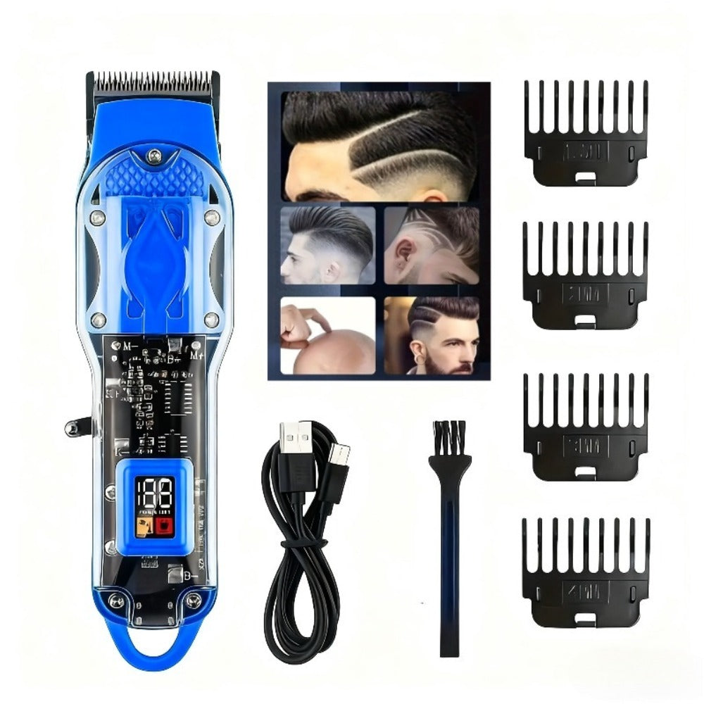 Professional Hair Clippers for Men - Cordless USB Fast Charging with Digital Display, 4 Adjustable Speeds, 4 Limit Combs 0.5-15mm, Rechargeable Lithium Battery, Barber-Grade Portable Clipper Kit 1 or 3 Piece