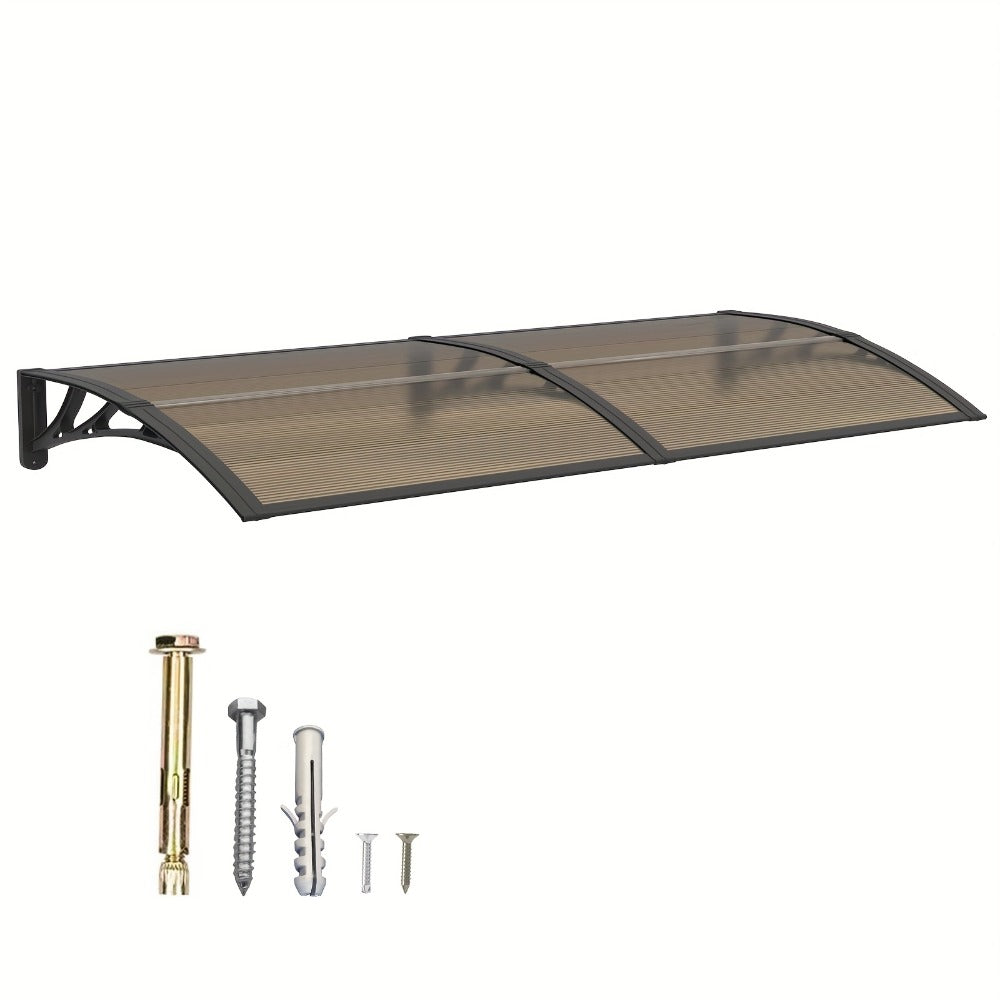 Window Awning Door Canopy Polycarbonate Overhang ¨C UPF 50+ UV & Rain Protection, Leak-Proof Hollow Sheet, Weather-Resistant Outdoor Patio Awning for Doorways, Windows, Storefronts ¨C Multiple Sizes & Colors