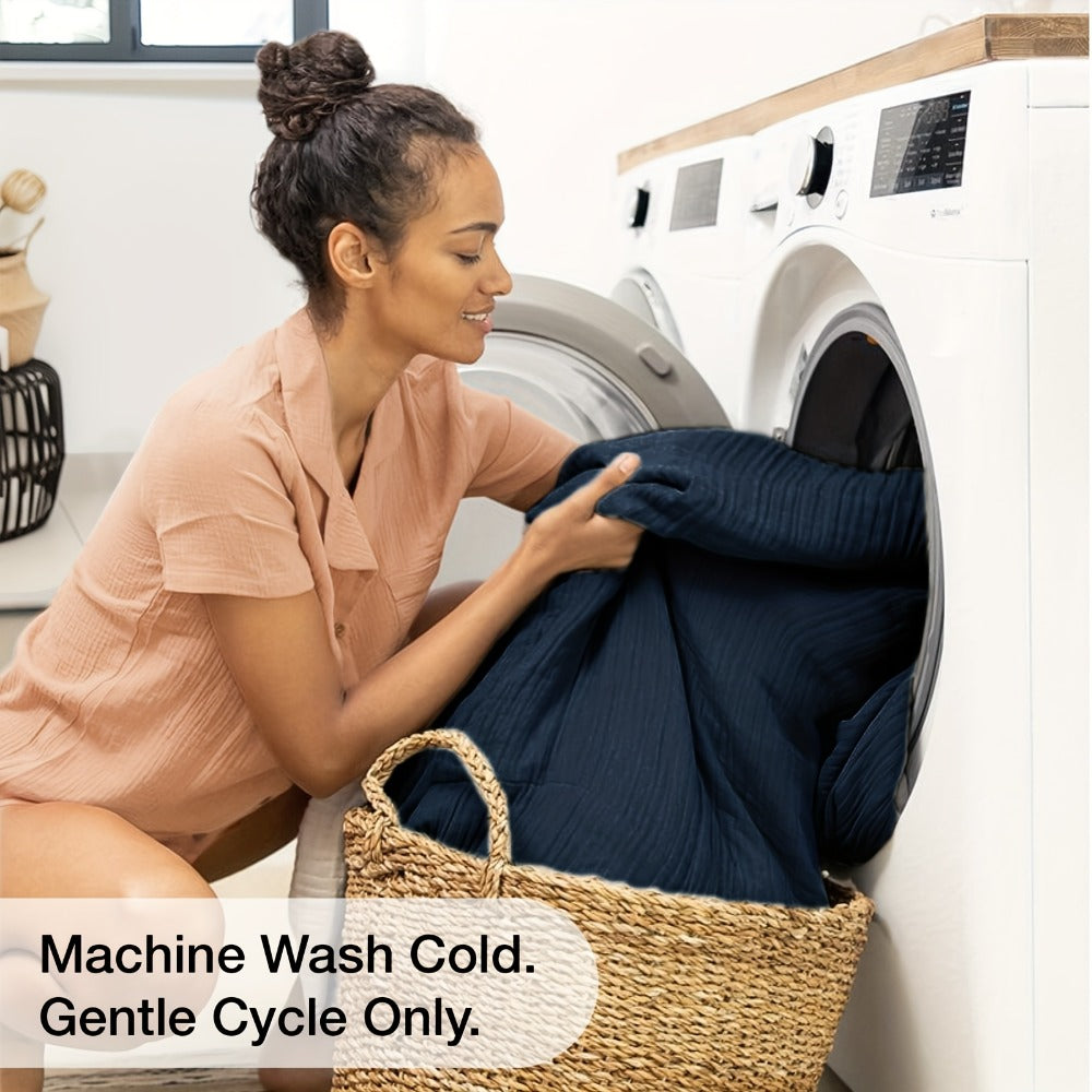 Muslin Blanket 100% Cotton 6-Layer ¨C Breathable Soft Gauze Throw for Couch & Bed, All Season, Machine Washable, 13 Colors, 5 Sizes