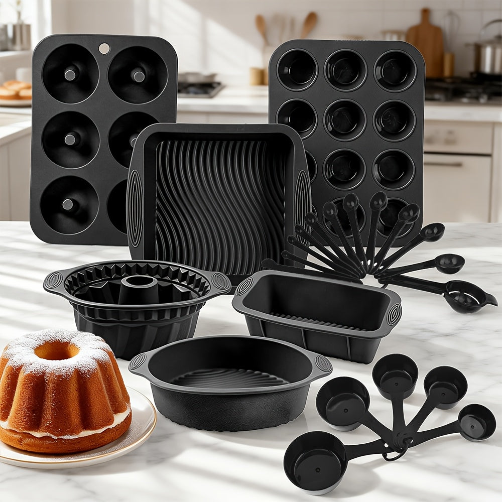 Baking Pan Set Nonstick Carbon Steel Cookie Sheets Roasting Pans Round Cake Muffin Pizza Bread Pans Kitchen Bakeware Set 4 11 23 46 Piece
