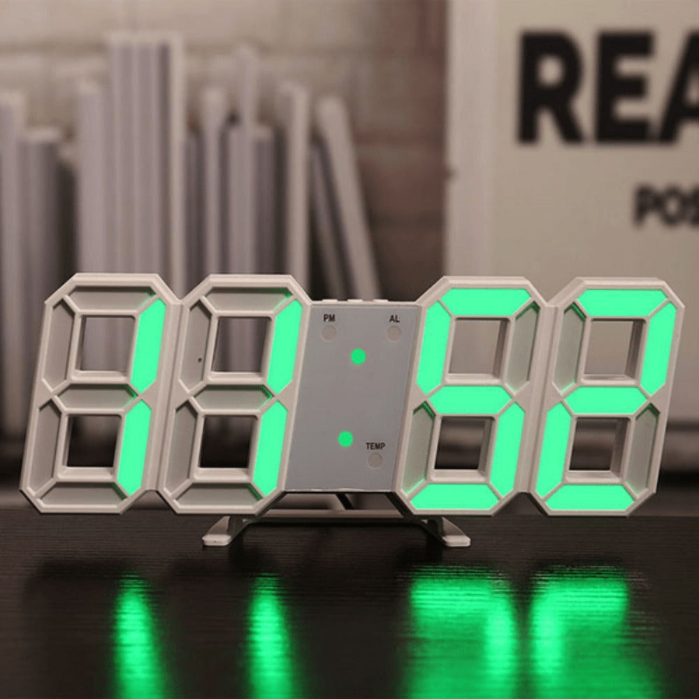 3D LED Digital Alarm Clock Colorful Night Light Home Decor Bedroom Desk Clock USB Powered