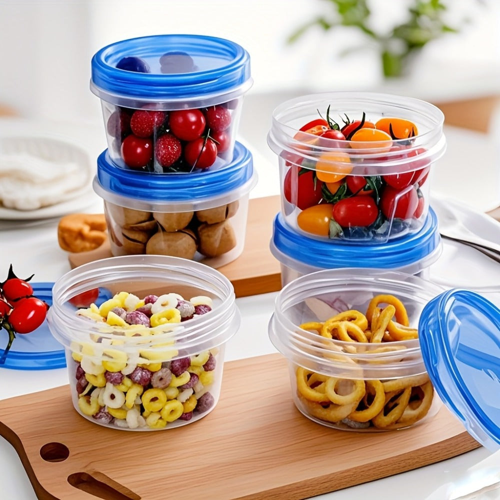 Stackable Food Storage Containers with Clip-on Lid 3pcs/6pcs Airtight Microwave Safe Transparent Canisters for Pantry Kitchen Office Travel