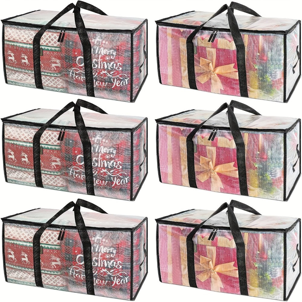 Heavy Duty Moving Bags Oversized Storage Tote with Reinforced Handles for Clothes Packing and Moving Supplies, Large Capacity Transparent Moving Bag 1pc or 6 Pack