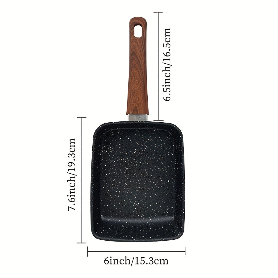 Tamagoyaki Pan Japanese Nonstick Rectangular Egg Pan for Omelettes & Rolls ¨C Induction Halogen Compatible Dishwasher Safe Wooden or Plastic Handle with Optional Silicone Spatula