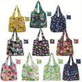 Reusable Shopping Bags Extra Large Set of 8 | 50 lb Foldable Zipper Tote Bags | Non-Woven Leak-Proof Machine Washable | Grocery Beach Picnic Bags Floral Animal Solid Patterns