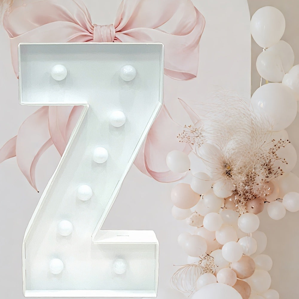 Marquee Letter Lights Warm White LED - 3FT Light Up Letters A-Z for Birthday, Anniversary, Wedding & Party Decor, Battery Powered KT Board Lighted Alphabet Signs for Wall & Indoor Display