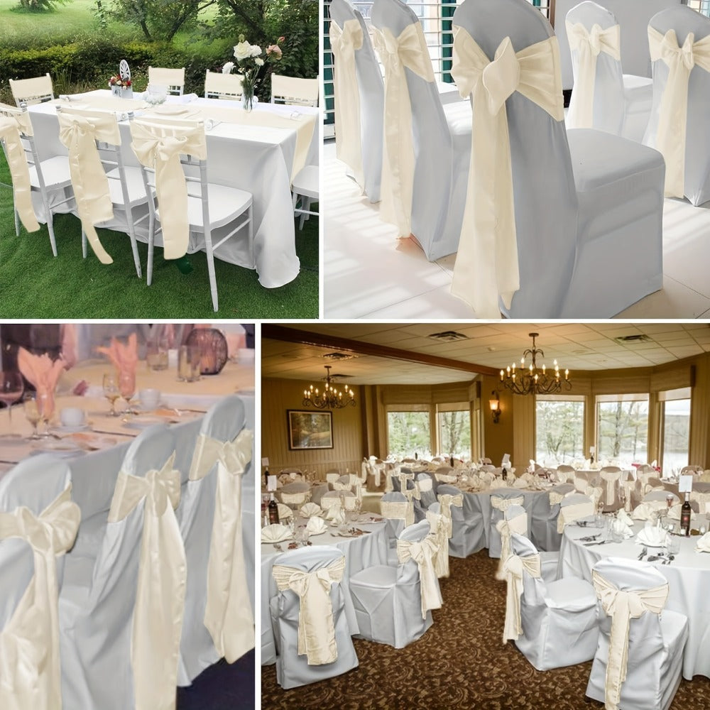 100pcs Satin Chair Sashes Bows for Wedding Banquet Party Event Decoration ¨C 13 Colors, 18¡Á275cm