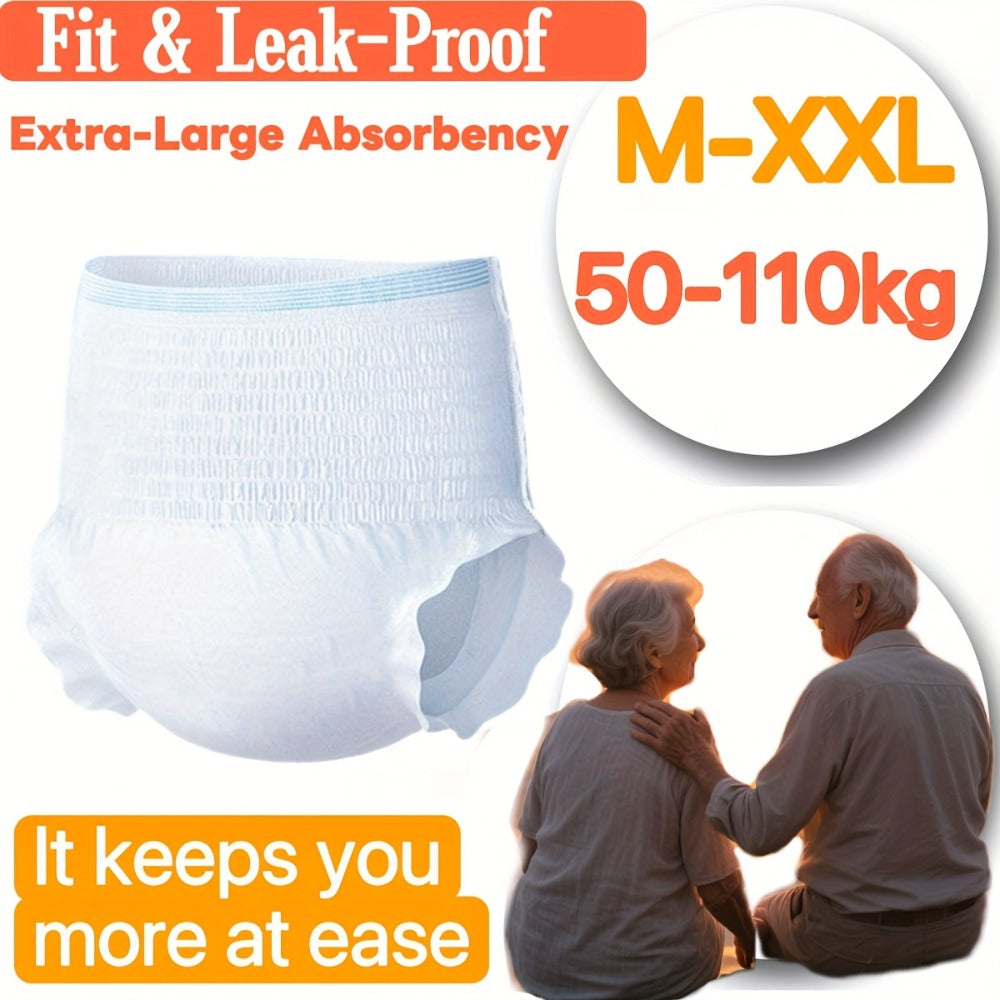 Disposable Incontinence Underwear for Seniors ¨C High Absorbency Leak-Proof Pull-On Briefs, Ultra-Thin Breathable Soft Cotton for Men & Women, Home Care & Overnight Use