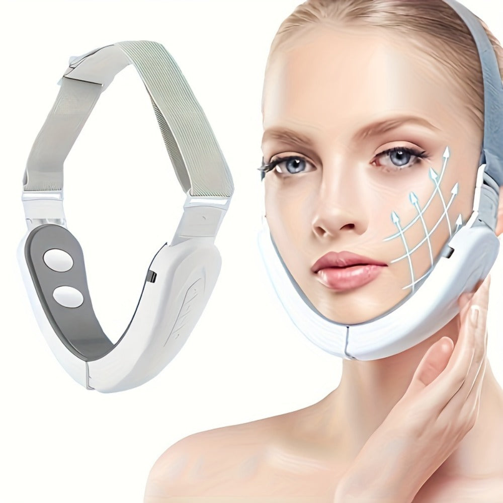 Electric Facial Neck Massager USB Rechargeable Face Lift Skin Tightening Beauty Device Anti-Aging Wrinkle Remover Microcurrent Massager Gift for Women Girls Pink