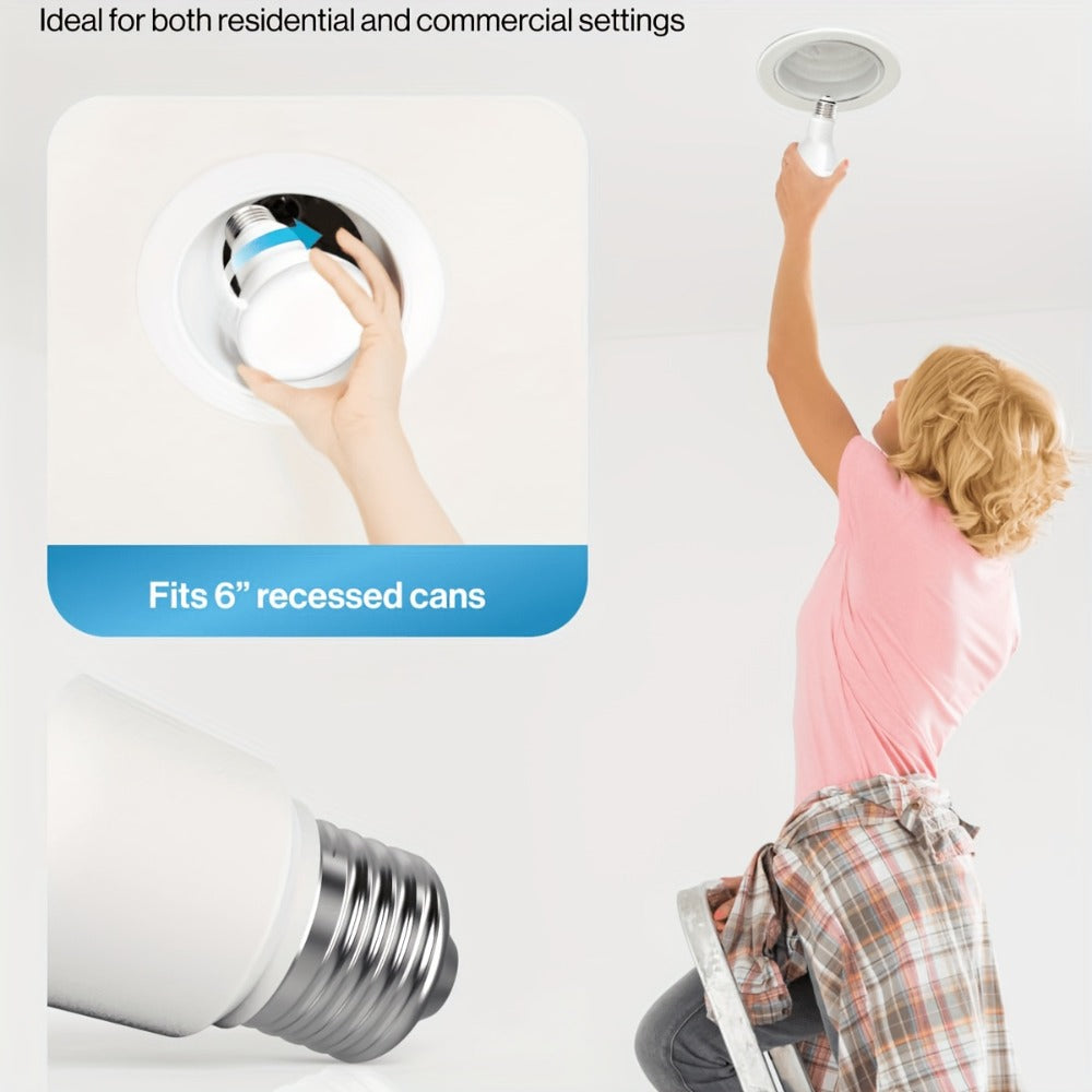 BR30 LED Flood Light Bulbs Dimmable 9W = 65W Equivalent 800 Lumens E26 Base CRI 80+ Recessed Light Bulbs for Ceiling Kitchen ¨C 2700K Soft White or 5000K Daylight ¨C Available in 6-Pack & 24-Pack