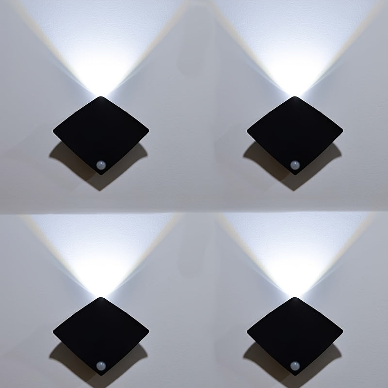 Magnetic LED Motion Sensor Wall Light USB Rechargeable ¨C Wireless Night Light for Hallway, Stairs, Bedroom & Kitchen in White or Warm Light (1, 2 or 4 Pack)