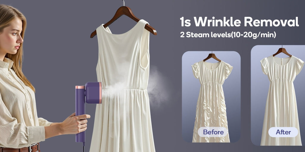 Handheld Garment Steamer 1200W ¨C Portable Clothes Steamer with 15-Second Heat-Up, Dual Steam Settings, Lightweight Travel & Home Steam Iron for Suits, Dress Shirts & Formal Wear