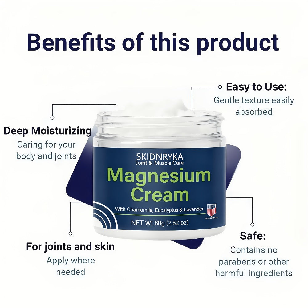 Magnesium Cream for Body Massage 2pcs - Lavender Scent, Quick Absorption, Muscle Care & Long-Lasting Moisture for Arms & Legs | All Ages | Sports & Daily Skin Care