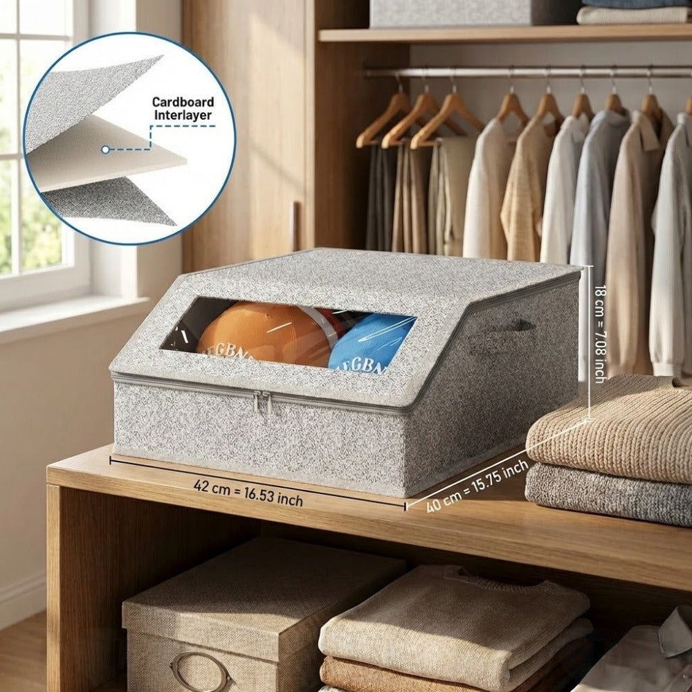 Baseball Cap Organizer for Closet ¨C Large Hat Storage Box Holds 24 Ball Caps | Clear Window, Dustproof, Cardboard Inserts | Hat Rack Holder for Men & Women Bedroom Closet & Car