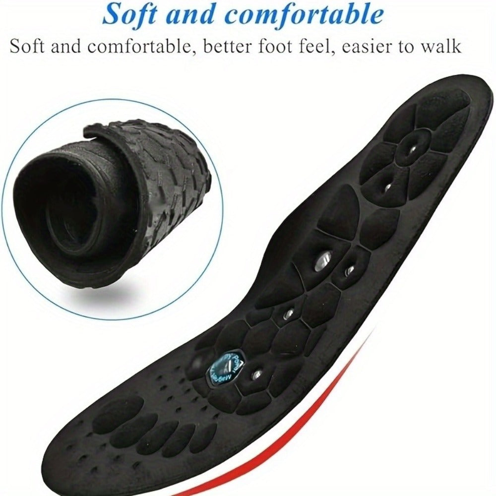 PU Massage Insoles Acupoint Arch Support ¨C Breathable Sports Sole Buffer, Foot Reflex Comfort Insole for Men & Women, 3 Sizes