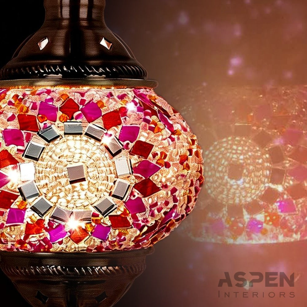 DIY Mosaic Lamp Kit Handmade Glass Table Lamp, Colorful Stained Glass Bedside Night Light with Antique Bronze Base, Decorative Desktop Lamp for Living Room, Bedroom & Home Decor (Multiple Colors)