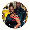 Personalized Custom Photo Wall Clock - Round Wood Silent Clock with Custom Text & Family Name, Self-Assembly, Battery Operated, Unique Mother's Day Gift for Parents, Home Room Decor, 10in 12in