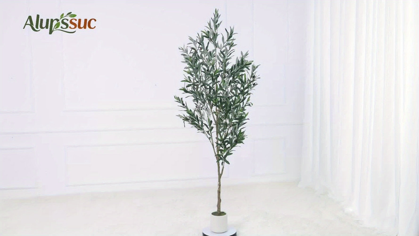 Artificial Olive Tree 4/5/6/7 Ft Tall Faux Potted Plant with Realistic Silk Leaves & Fruits for Living Room Home Decor Indoor Outdoor - Maintenance Free Decorative Tree Housewarming Gift